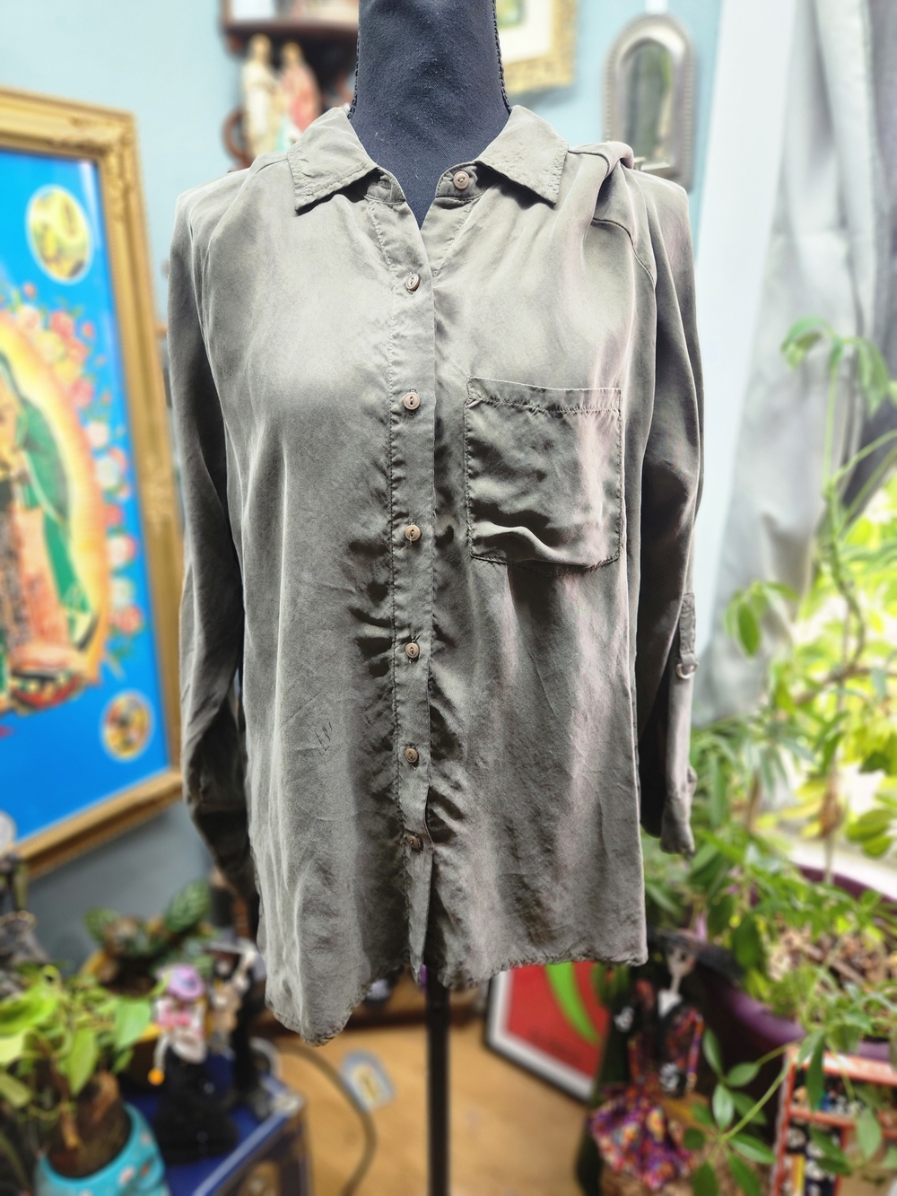 lovestitch Olive Green Button-Down Shirt